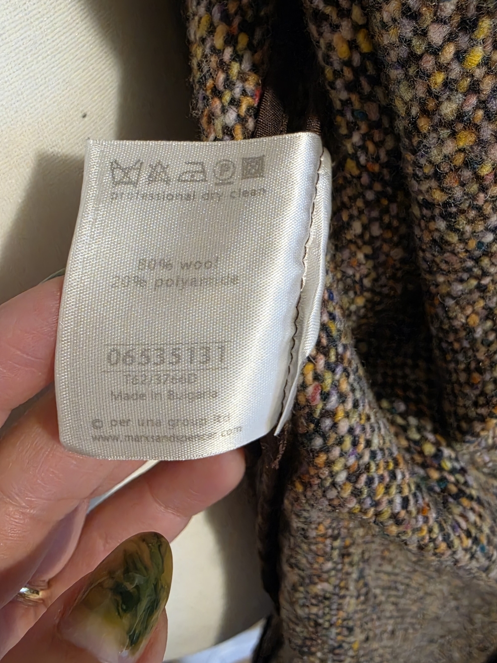 Italian Fabric Brown Mix Tweed Single-Button Blazer - Picture 4 of 6